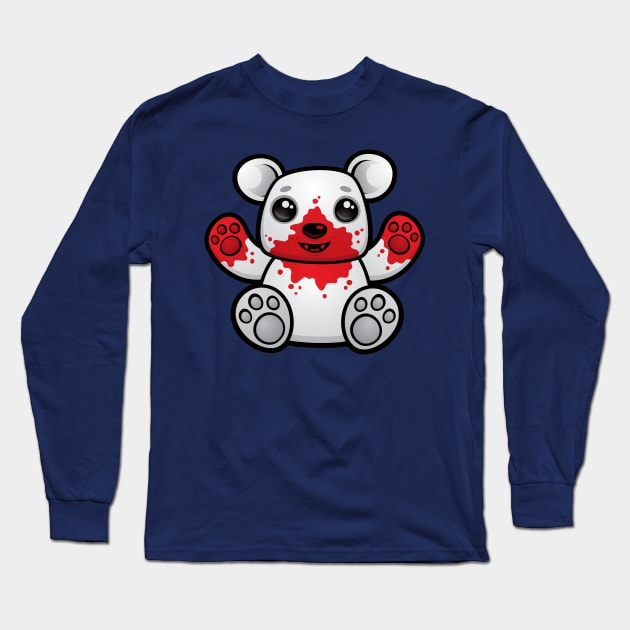 Polar Bear Cub First Kill Long Sleeve T-Shirt by fizzgig